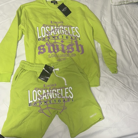 Boohoo Mens Other - BooHooMAN Neon Green Shorts LA